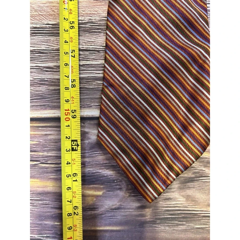 Brooks Brothers Stain Resistant Red Multicolor Striped Tie Mens 62